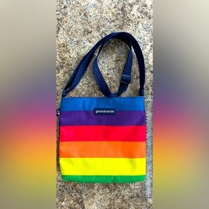 Gecko brands, Crossbody bag, rainbow gay pride, 10 x 9